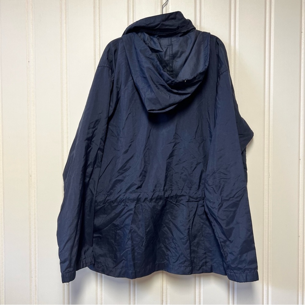 Vintage 90s L.L. Bean Rain Jacket Navy Hooded Windbreaker Petite S Lightweight - Picture 5 of 8